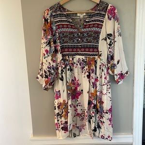 Umgee Boho Long Sleeved Multicolor Dress
